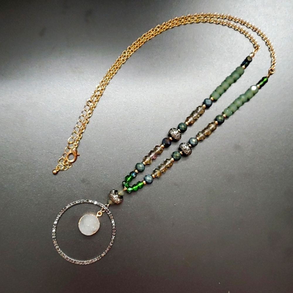 Long Druzy Necklace